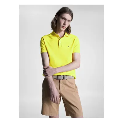 Yellow Mens Polo T-Shirt Tommy Hilfiger Slim Polo - Men