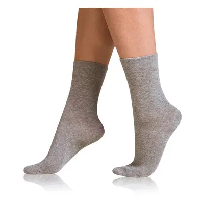 Bellinda COTTON COMFORT SOCKS - Women's cotton socks with comfortable hem - gray highlights