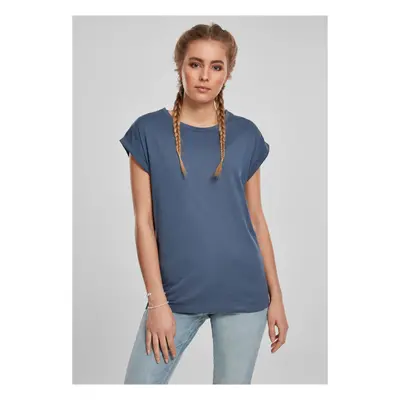 Women's t-shirt with extended shoulder vintageblue