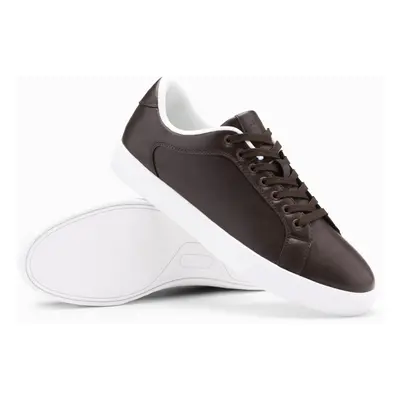 Ombre Men's classic sneaker shoes with high sole - dark brown