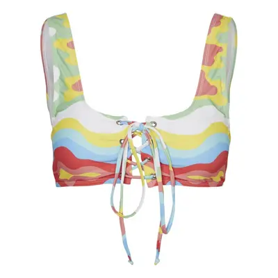 Blue-yellow women's bikini top Noisy May Wave - Women