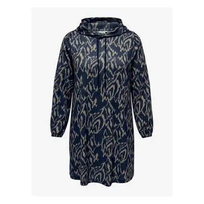 Dark blue women's patterned dress ONLY CARMAKOMA Alba - Women