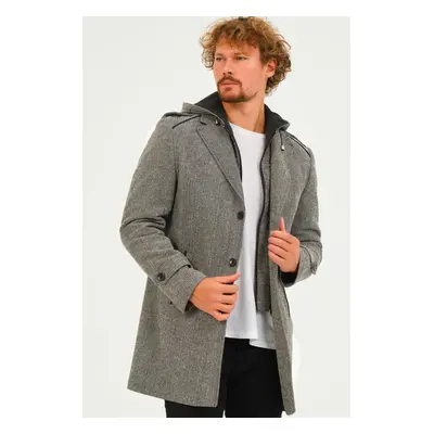 PLT8401 DEWBERRY MEN'S COAT-DIAGONAL GREY