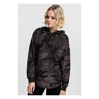 Women's Oversized Camo Hooded Dark Camo