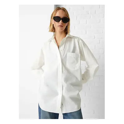 White Ladies Oversize Shirt with Embroidery Tommy Hilfiger - Women