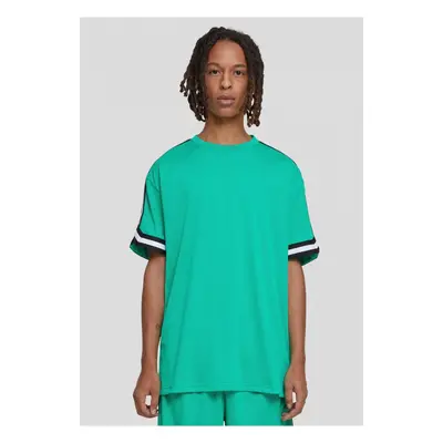 Men's T-Shirt Oversized Stripes Mesh Tee - Green