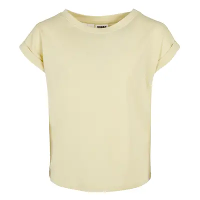 Girls' Organic Extended Shoulder T-Shirt - Soft Yellow