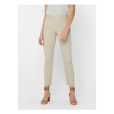 Beige Women's Shortened Straight Fit Jeans ONLY Emily - Women