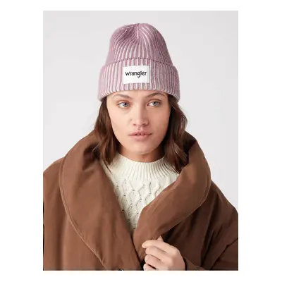 Women's White and Purple Ribbed Winter Hat Wrangler - Women