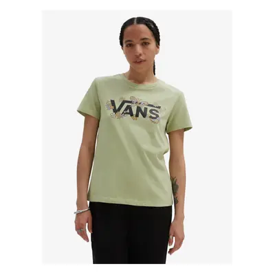 Light Green Women's T-Shirt VANS Trippy Paisley Crew - Women