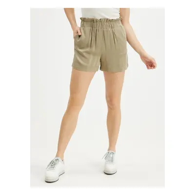 Khaki High Waist Shorts ONLY Caly - Women