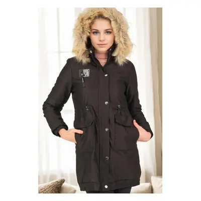 Z6712 DEWBERRY CREMONA WOMEN'S COAT-BLACK-1