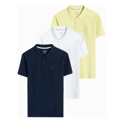 Ombre Set of men's pique knit polo shirts 3-pack