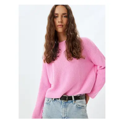 Koton Basic Knitted Sweater Round Neck Long Sleeve Regular Fit