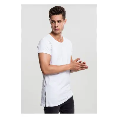 White T-shirt with long side zipper