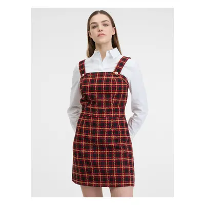 Orsay Red-Black Ladies Checkered Dress - Ladies