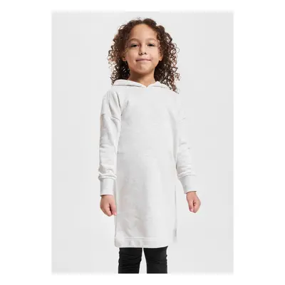 Girls' oversized terry dress with a hood - light gray