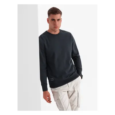 Ombre BASIC men's non-stretch cotton sweatshirt - black