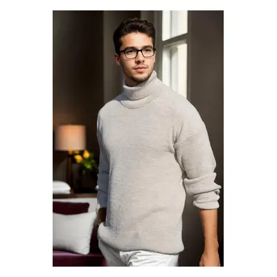 18701 Dewberry Turtleneck Mens Knitwear-BEIGE