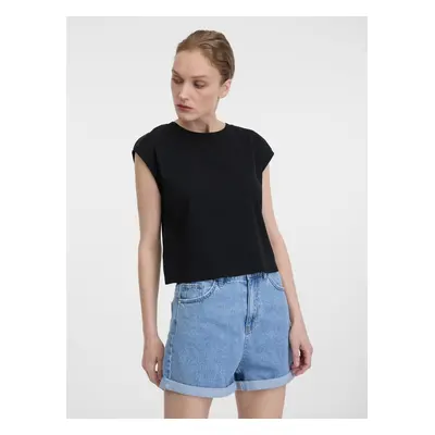 Orsay Black Women's Short Sleeve Crop T-Shirt - Women