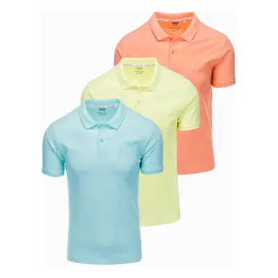 Ombre Set of men's pique knit polo shirts 3-pack