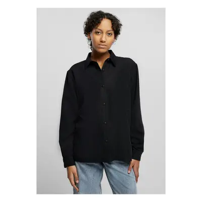 Women's oversized twill shirt black