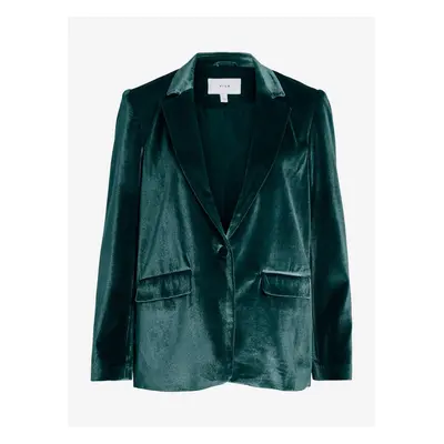 Dark green women's velvet jacket VILA Vicam - Women