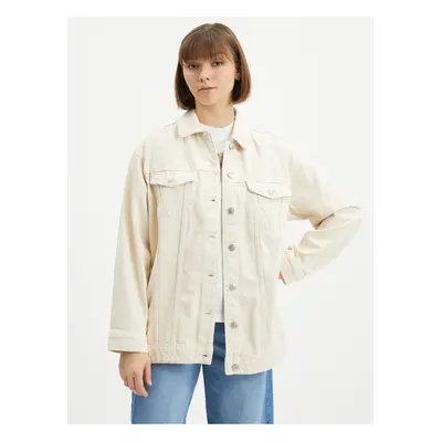 Beige Women's Oversize Denim Jacket Pieces Tika - Women's