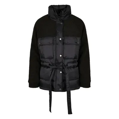 Women's Sherpa Mix Puffer Jacket Black