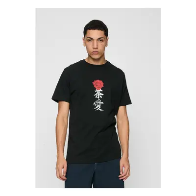 Asian Sign Rose Tee Black