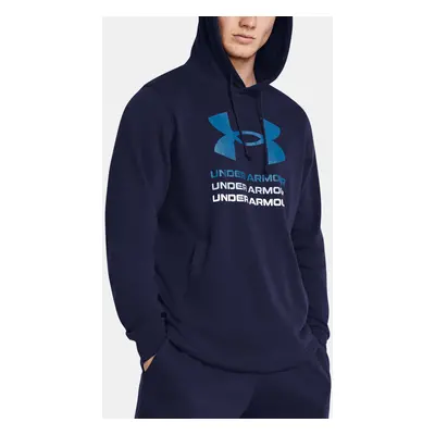 Under Armour Sweatshirt UA Rival Terry Graphic Hood-BLU - Men's