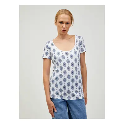 Blue-white patterned T-shirt ORSAY - Women