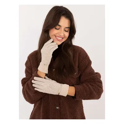 Beige women's gloves