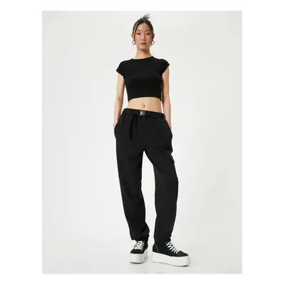 Koton Cargo Jogger Sweatpants with Pocket Belt Detail