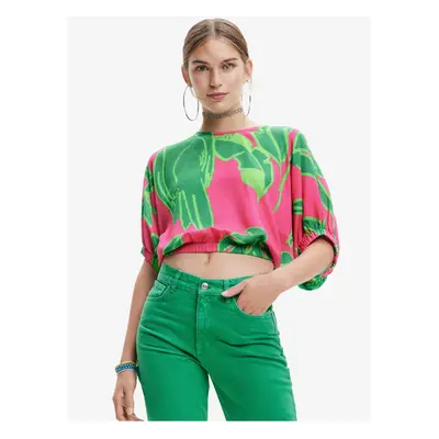 Desigual Garret Green-Pink Womens Top - Women