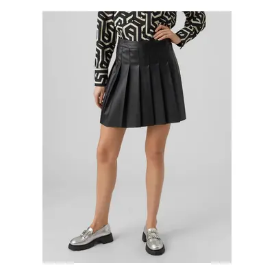 Women's black faux leather skirt VERO MODA Naomi - Women