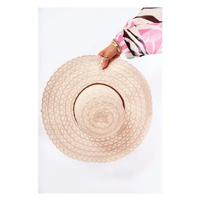 Women's openwork hat beige Bahama