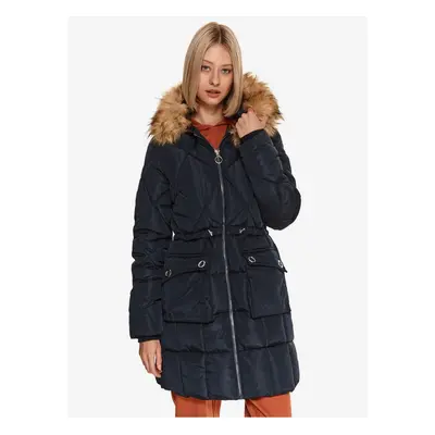 Dark blue quilted winter coat TOP SECRET - Women