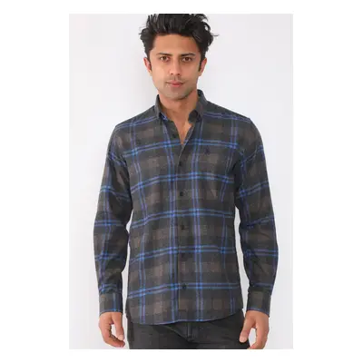 G709 DEWBERRY MEN'S SHIRT-NAVY-BROWN