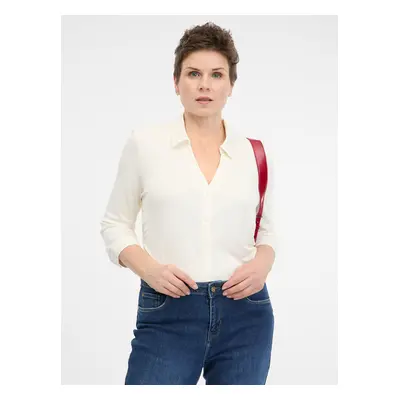 Cream women's blouse with collar ORSAY - Women