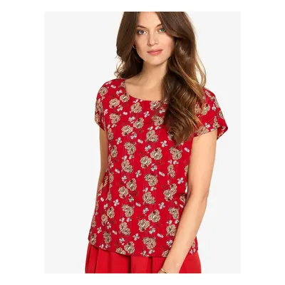 Red floral T-shirt Tranquillo - Women