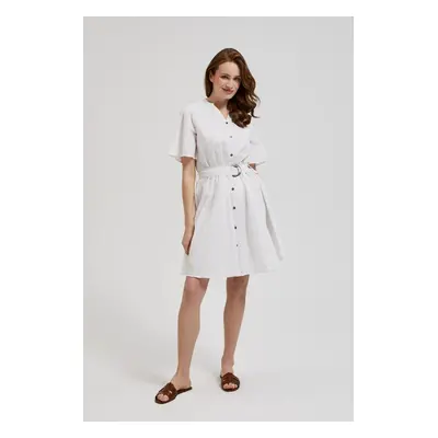 Women's dress MOODO with belt - white