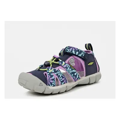 Dark Blue Girls' Floral Keen Sandals - Unisex