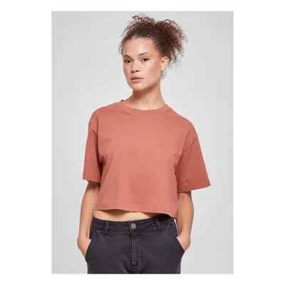 Women's short oversized terracotta T-shirt