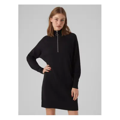 Black women's sweater dress VERO MODA Goldneedle - Women