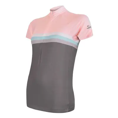 Women's cycling jersey Sensor Cyklo Summer Stripe Grey/Pink