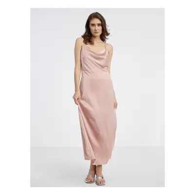 Old Pink Ladies Satin Maxishdress VILA Ravenna - Ladies