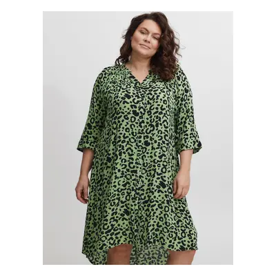 Green Women Patterned Shirt Dress Fransa - Women