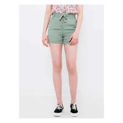 Green linen shorts CAMAIEU - Women