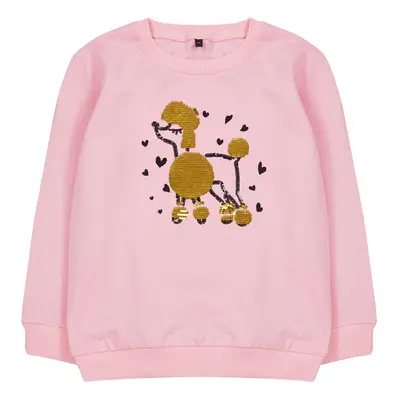 Trendyol Pink Girl Seasonal-Thin Printed Cotton Knitted Sweatshirt